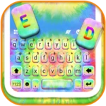 hippy tie dye keyboard theme android application logo